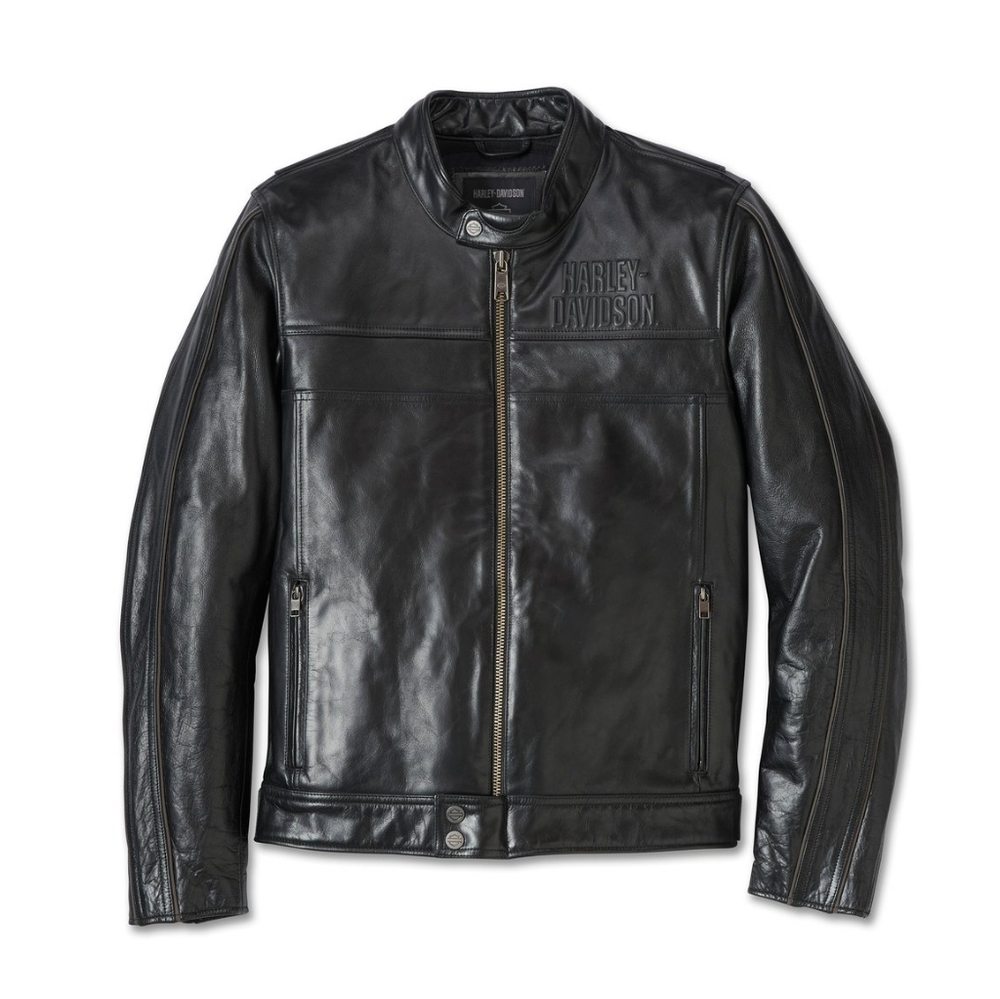 Harley-Davidson Men's Black Leather Bomber Jacket